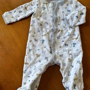 Carter's "Dog" Button. Footsie PJs - 6M